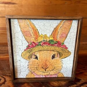 Charming Bunny Art with Floral Hat